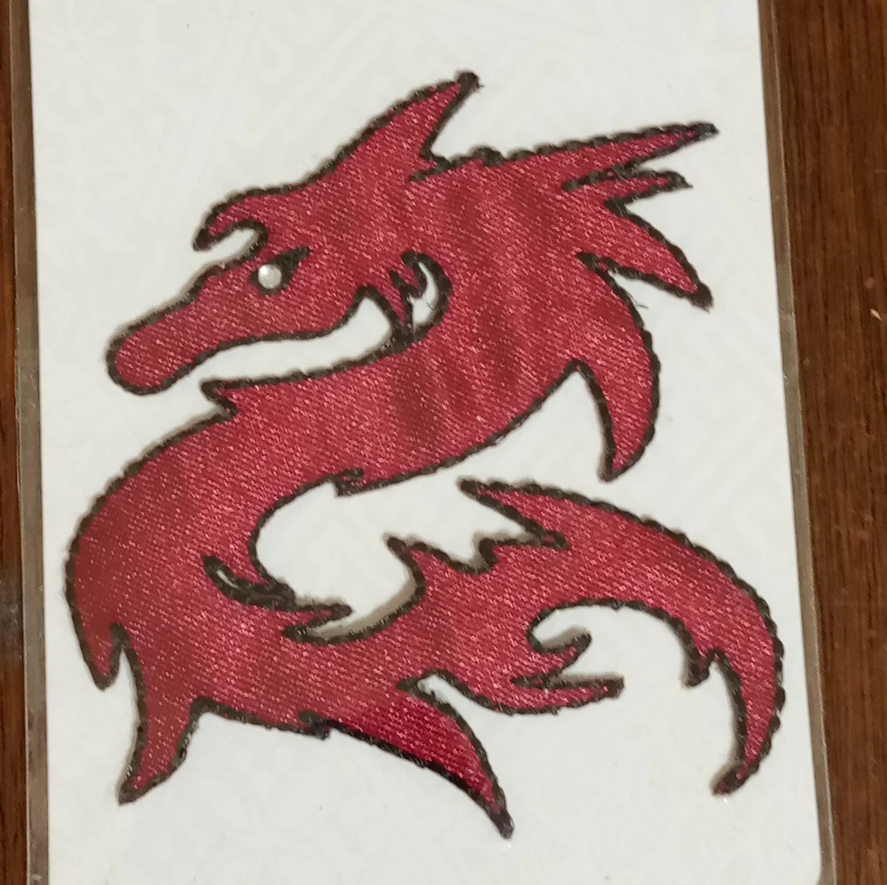 Bundle of 2 Fashion Art Embroidered Red Dragon Applique Iron On Patches